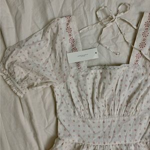 vintage cream puff sleeve dress american eagle